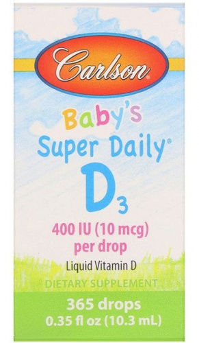 Carlson Labs Витамин Д3 для младенцев Super Daily D3 for Baby 400 IU 365 капель