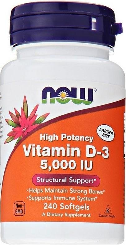 NOW Vitamin D-3 5000 IU 240 капсул