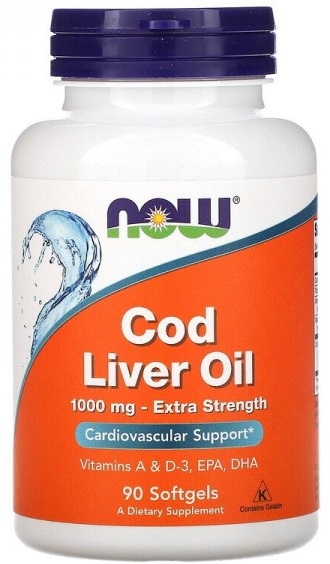 NOW Cod Liver Oil (Масло Печени Трески) 1000 мг 90 капсул