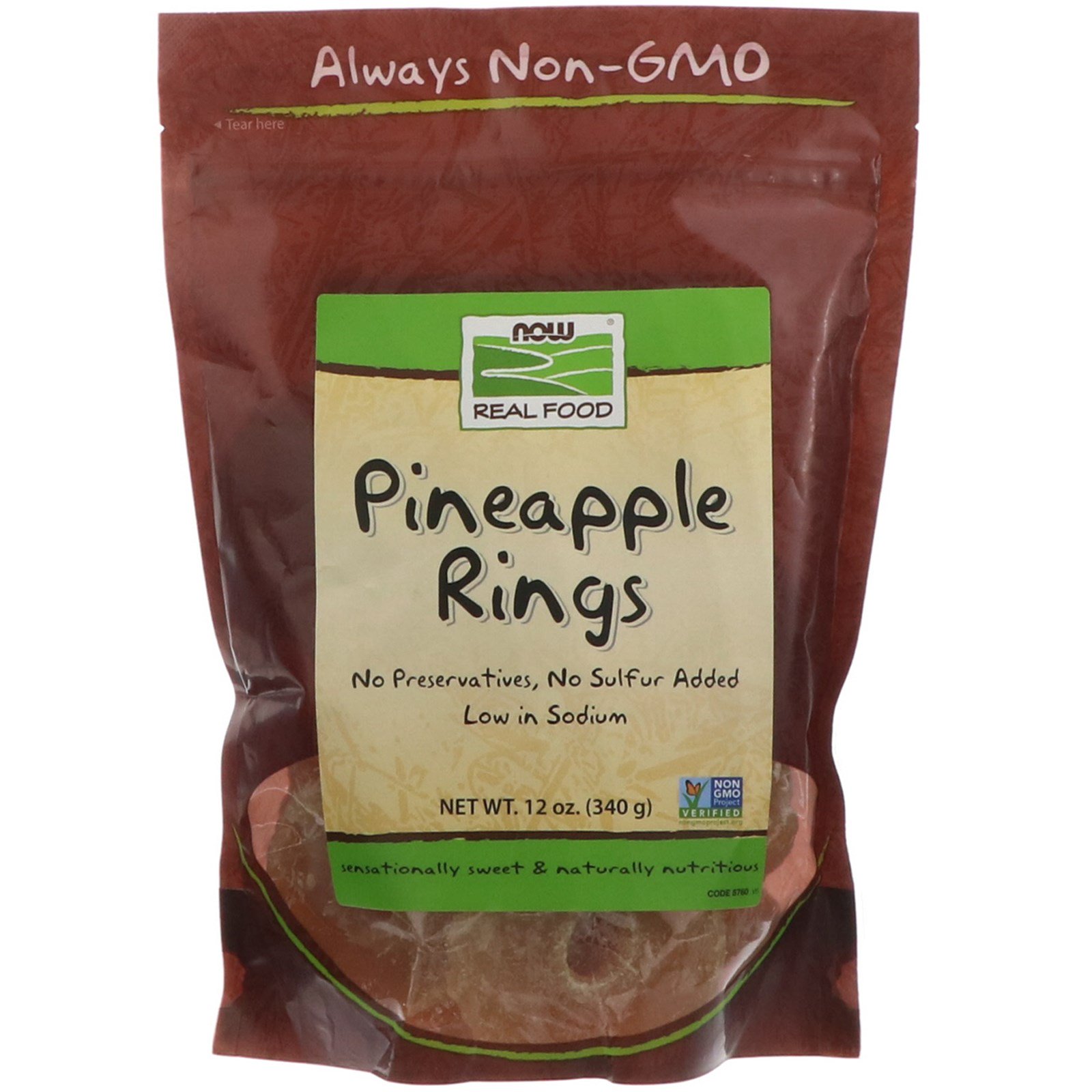NOW Pineapple Rings (Сушеные ананасы) 340 грамм