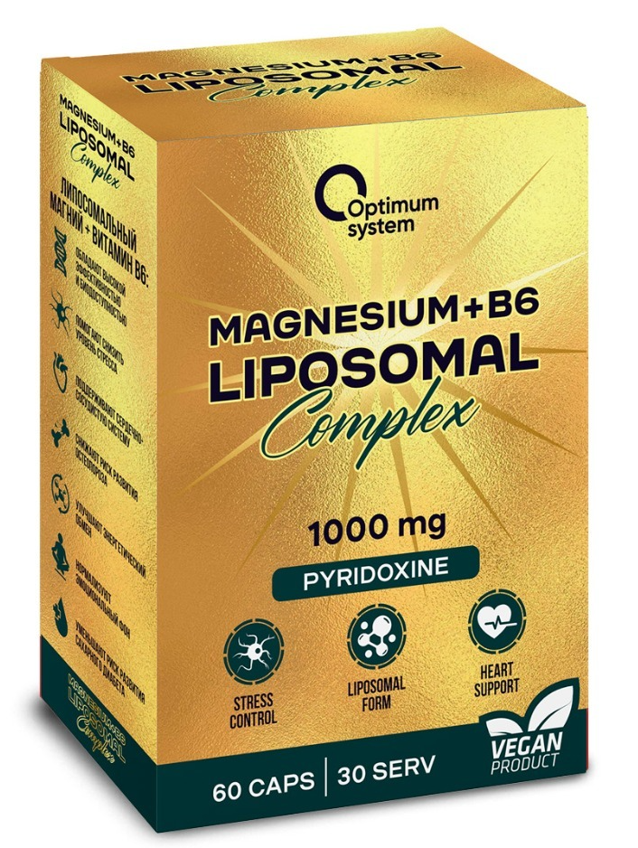 Optimum System Gold Series Liposomal Magnesium Complex + B6 60 капсул