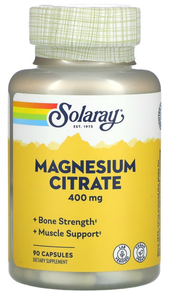 Solaray Magnesium Citrate 400 мг (Магний цитрат) 90 капсул
