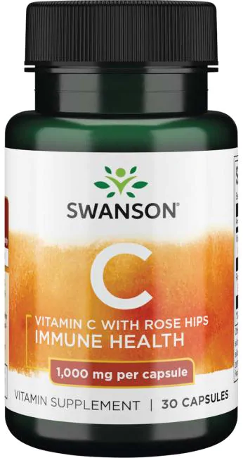 Swanson Vitamin C with Rose Hips 1000 mg 30 капсул