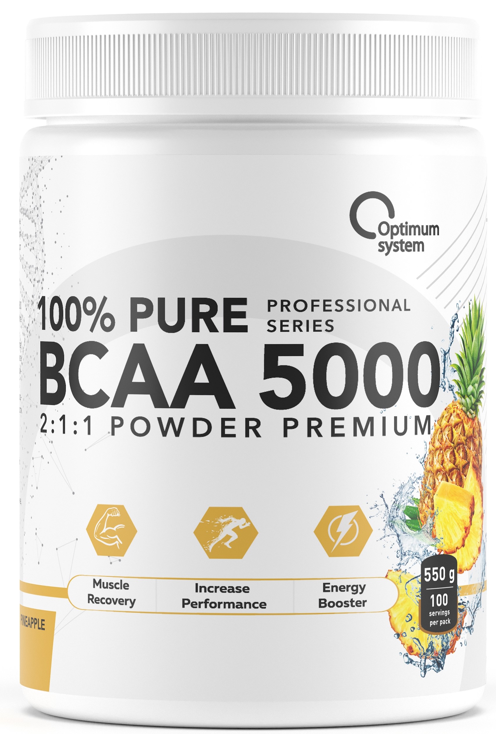 Optimum System 100% Pure BCAA 5000 Powder 550 грамм