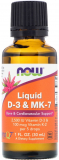 NOW D-3 + K-2 MK-7 Liquid 2500 МЕ/100 мкг 30 мл