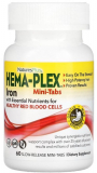 Natures Plus Hema-Plex (железо) MINI-TABS 60 мини-таблеток