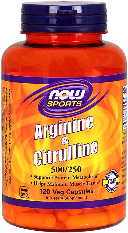 NOW Arginine & Citrulline 120 капсул