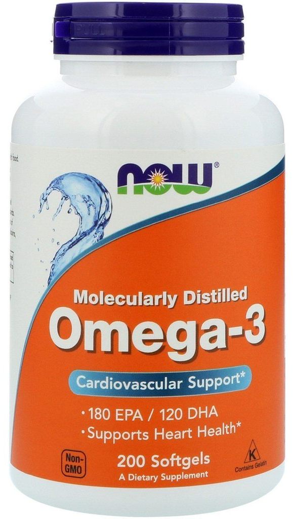 NOW Omega 3 1000 мг 200 капсул