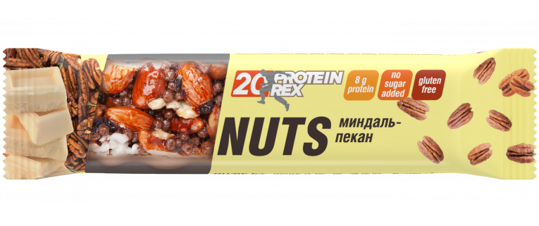 ProteinRex Батончик ореховый протеиновый Миндаль-Пекан 1 батончик - 40 грамм