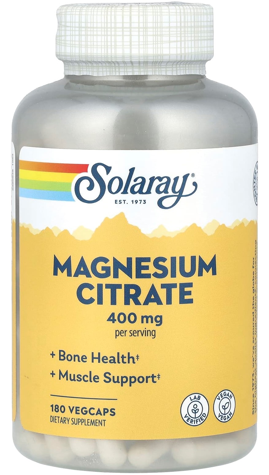 Solaray Magnesium Citrate 400 мг (Магний цитрат) 180 капсул