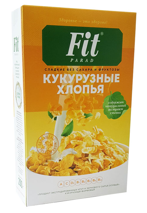 FitParad Кукурузные хлопья со стевией 200 грамм