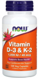 NOW Vitamin D-3 & K-2 1000 МЕ / 45 мкг 120 капс