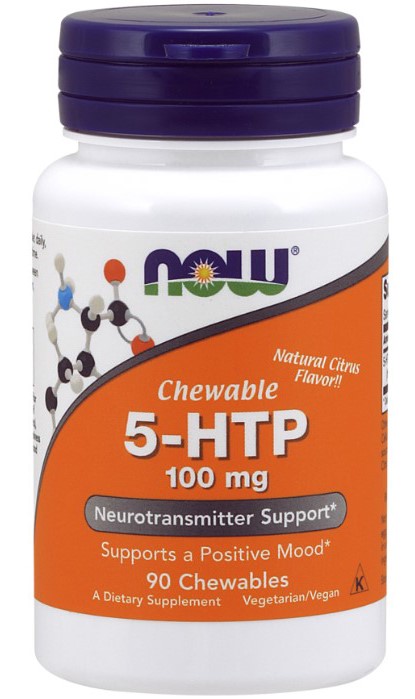 NOW 5-HTP 100mg CHEWABLE LOZENGES 90 жевательных таблеток