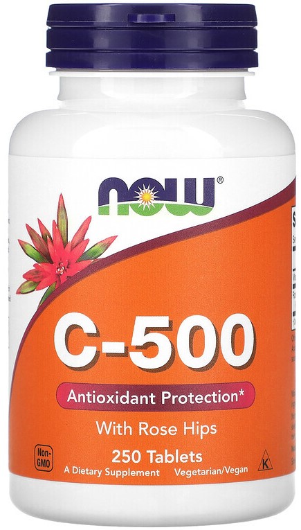 NOW Vitamin C-500 с шиповником 250 таблеток