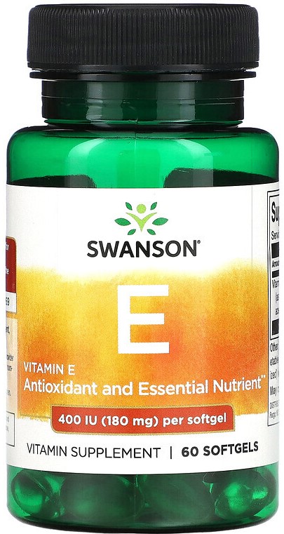 Swanson Vitamin E (Витамин Е) 400 МЕ 180 мг 60 гелевых капсул