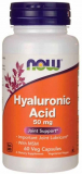 Now Hyaluronic Acid 50 mg + MSM 60 капсул