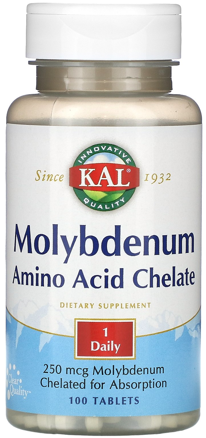 Kal Molybdenum Amino Acid Chelate 250 мкг (Молибден) 100 таблеток