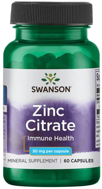 Swanson Zinc Citrate 30 mg 60 капсул