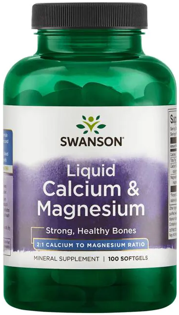 Swanson Liquid Calcium & Magnesium 100 капсул