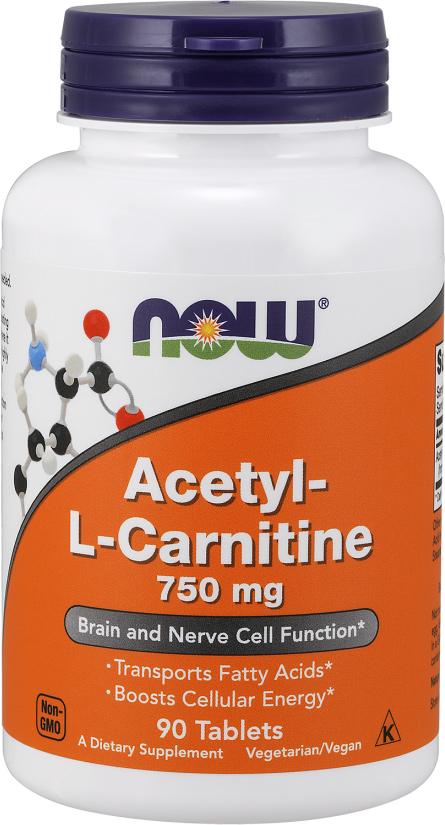 NOW Acetyl-L-Carnitine 750 mg 90 таблеток