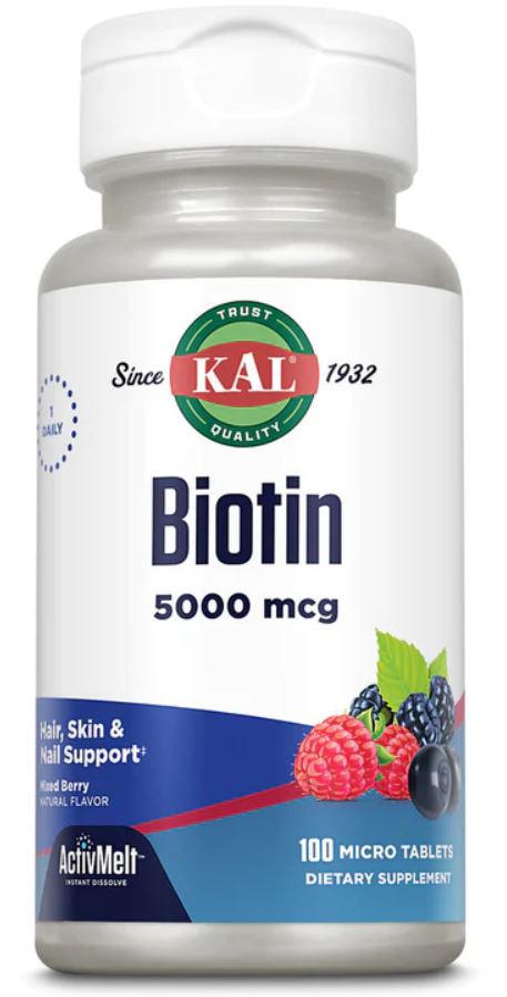 KAL Biotin ActivMelt (Биотин) 5000 мкг ягодная смесь 100 таблеток