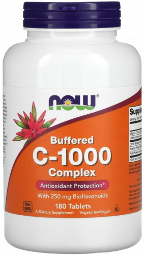 NOW Buffered C-1000 (Буферизованный витамин C) 180 таблеток