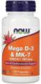 NOW Mega D-3 & MK-7 5000 IU / 180 mcg 120 капсул