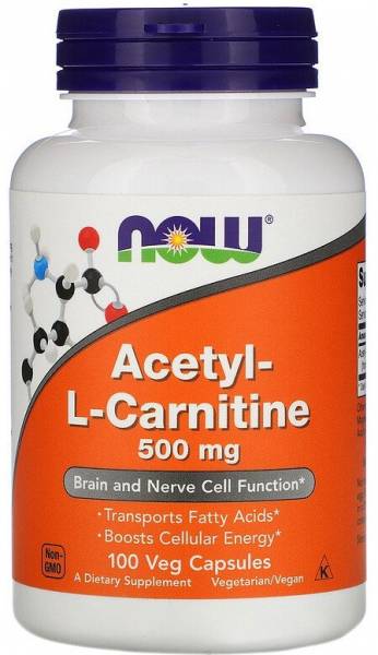 Now Acetyl-L-Carnitine 500 мг 100 капсул