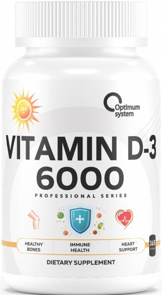 Optimum System Vitamin D-3 6000 365 капсул