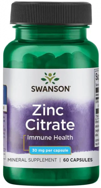 Swanson Zinc Citrate 30 mg 60 капсул