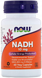 NOW NADH (НАДХ, Никотинамидадениндинуклеотид) 10 мг 60 капсул