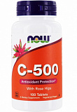 NOW Vitamin C-500 с шиповником 100 таблеток