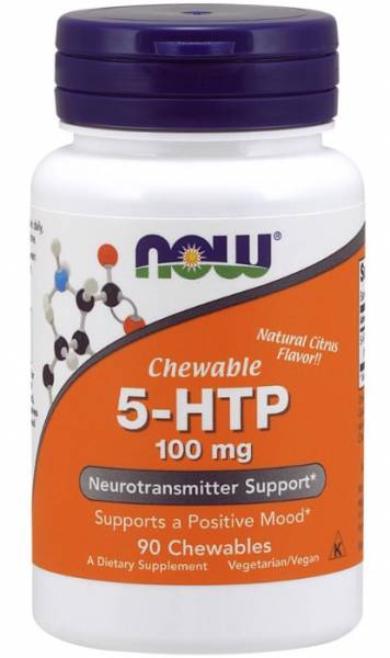 NOW 5-HTP 100mg CHEWABLE LOZENGES 90 жевательных таблеток