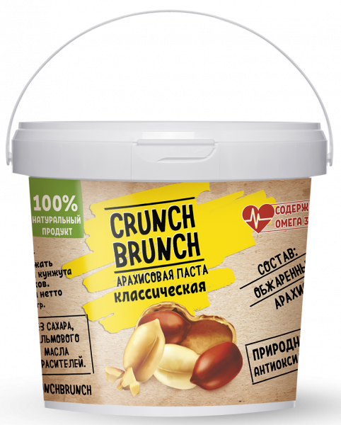 Crunch Brunch Арахисовая паста Классическая 1000 грамм