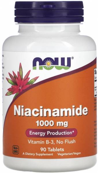 NOW Niacinamide (Ниацин без покраснений) 1000 мг 90 капсул