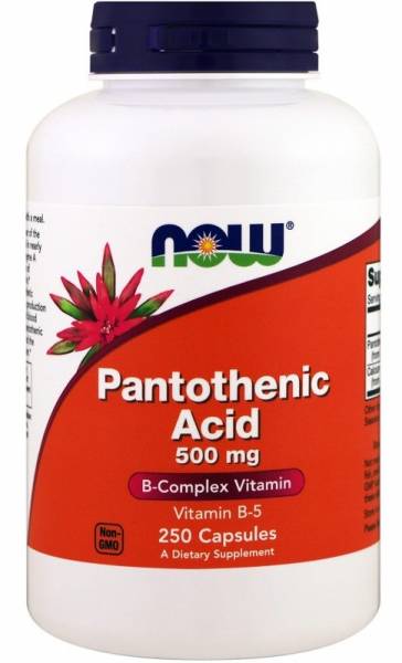 NOW Pantothenic Acid 500 мг 250 капсул