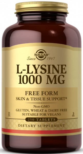 Solgar L-Lysine 1000 mg Tablets 250 таблеток