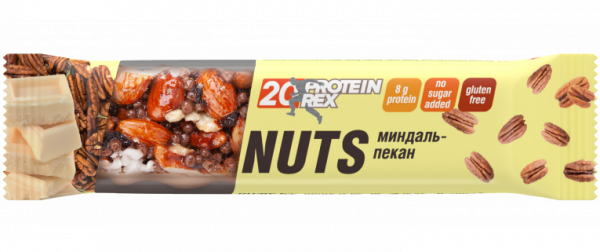ProteinRex Батончик ореховый протеиновый Миндаль-Пекан 1 батончик - 40 грамм