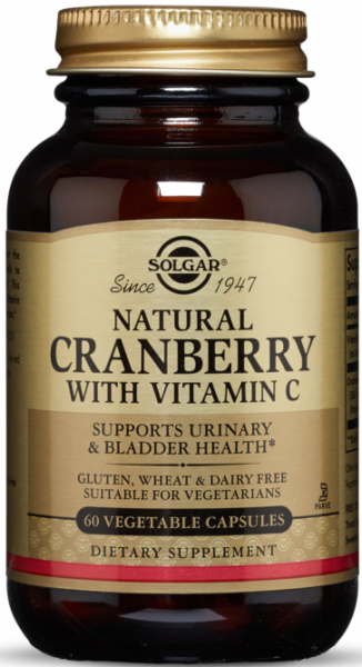 Solgar Natural Cranberry with Vitamin C Vegetable Capsules 60 капсул