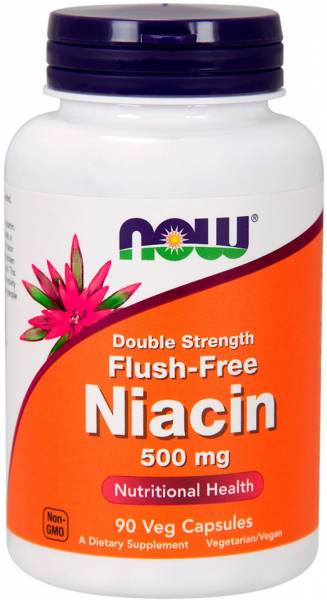 NOW Niacin Flush-Free B-3 (Ниацин без покраснений) 500 мг 90 капсул