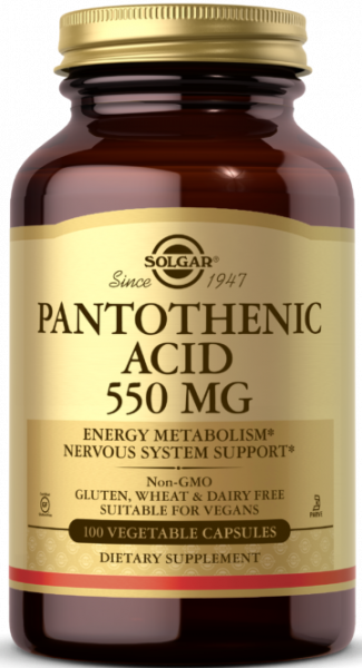 Solgar Pantothenic Acid 550 mg Vegetable Capsules 100 капсул
