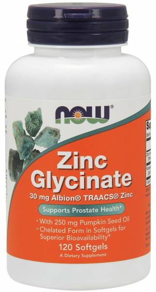 NOW Zinc Glycinate 30 мг 120 софт.капсул