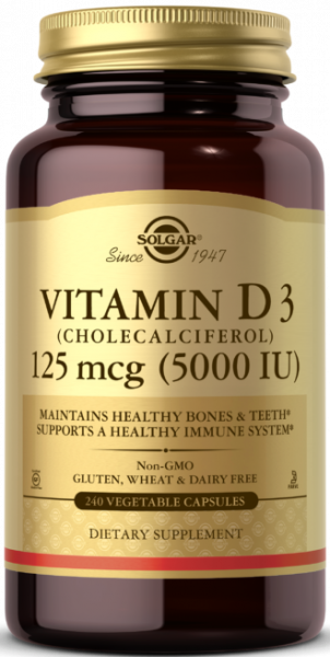 Solgar Vitamin D3 5000 IU Vegetable Capsules 240 капсул