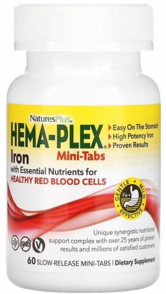 Natures Plus Hema-Plex (железо) MINI-TABS 60 мини-таблеток