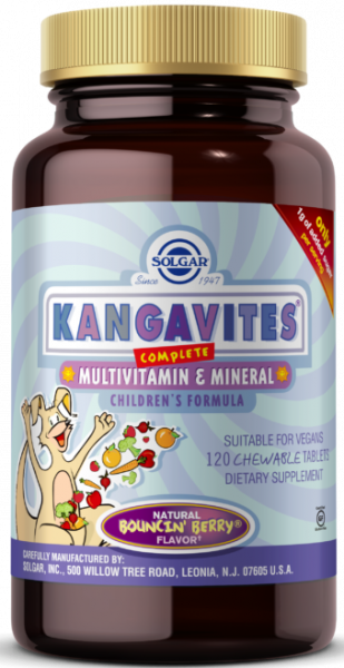 Solgar Kangavites Multivitamin & Mineral 120 жевательных табл.