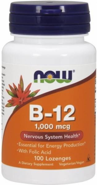 NOW Vitamin B-12 5000 мкг + Folic Acid 60 таблеток
