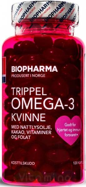 Biopharma Trippel Omega-3 Kvinne 120 капсул