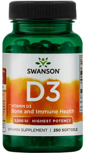 Swanson Vitamin D3 5000 IU (125 mcg) 250 капсул