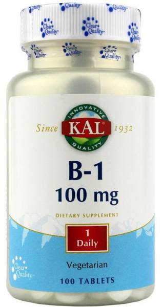 KAL Витамин B-1 100 мг (Тиамин) 100 таблекток