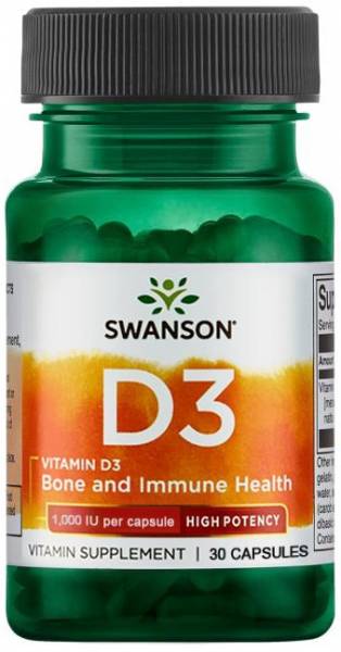 Swanson Vitamin D3 1000 IU (25 mcg) 30 капсул